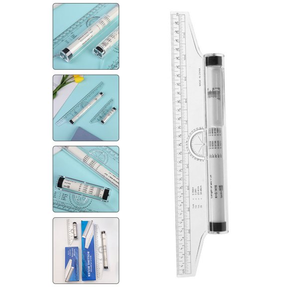 LOLIPPYY Portable Multi-Function Rolling Ruler Tool for Accurate Angle Measurement and Drawing
