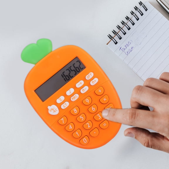 LOLIPPYY Portable Orange Accounting Calculator with Comfortable Keys and Clear Screen for Desktop