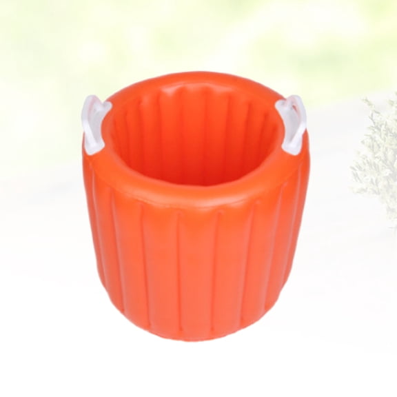 LOLIPPYY Portable Orange Inflatable Ice Bucket Made from Premium PVC Material for Easy Storage and Outdoor Use