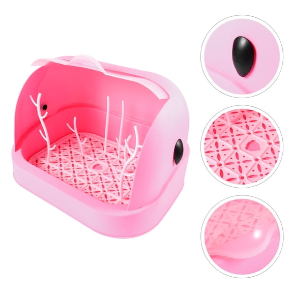 LOLIPPYY Portable Pink Milk Bottle Holder with Cover Durable Tray Design for Home and Travel