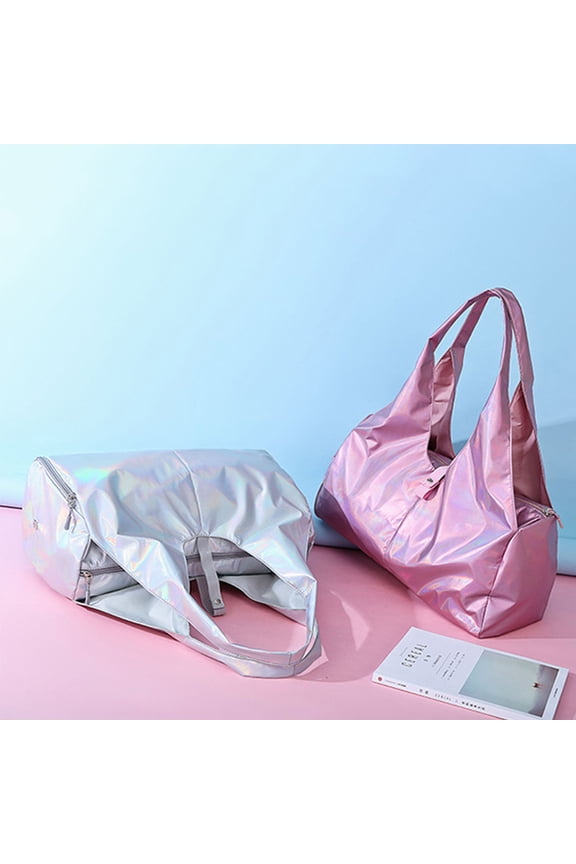 Portable Pink Sports Bag with Waterproof Design and Separate Shoes Compartment for Training