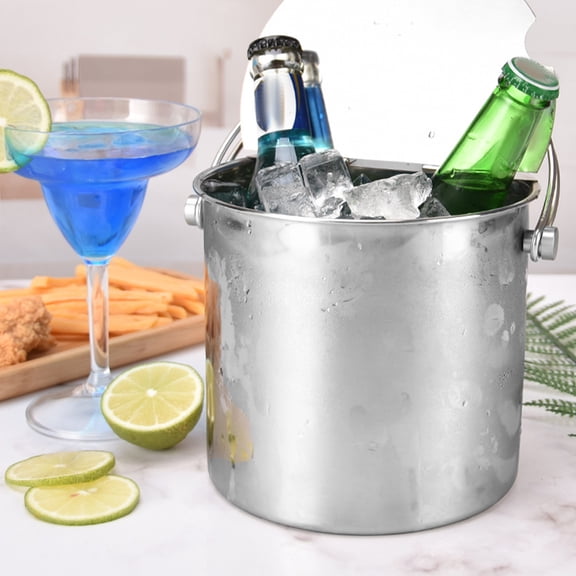 LOLIPPYY Portable Plated Silver Stainless Steel Ice Cube Container for Beverage Cooling