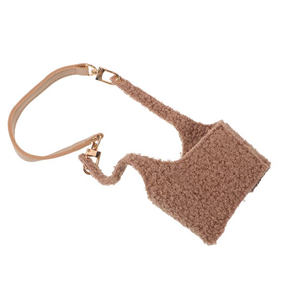 LOLIPPYY Portable Plush Coffee Sleeve with Handle Reusable Insulated Cup Holder Brown Fall