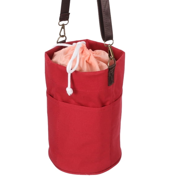 LOLIPPYY Portable Red Sewing Tools Carrying Case with Drawstring Yarn Storage for Travel
