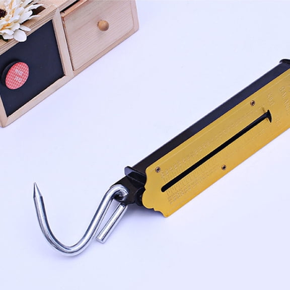 LOLIPPYY Portable Hanging Scale with Weighing Hook, Golden Color, Ideal for Outdoor, Kitchen, and Shop Use
