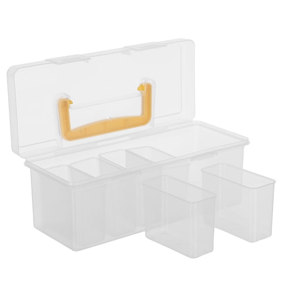 LOLIPPYY Portable Screw Organizer Box with 6 Adjustable Compartments and Transparent Lid