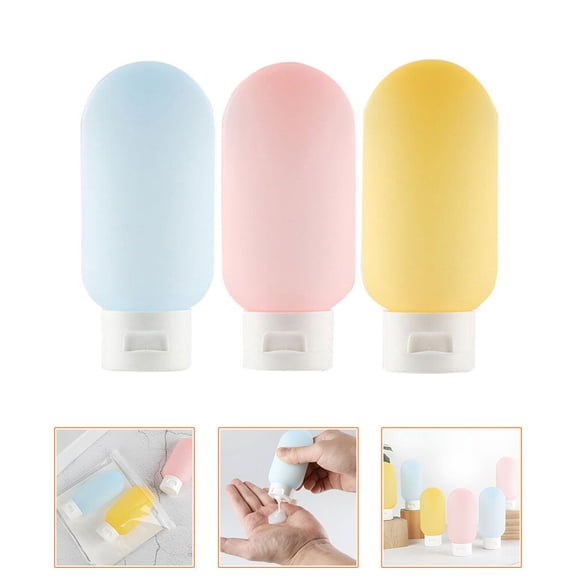 LOLIPPYY Portable Travel Size Toiletries Bottle with Leak Proof Design for Easy Storage in Assorted Colors 3 Pack
