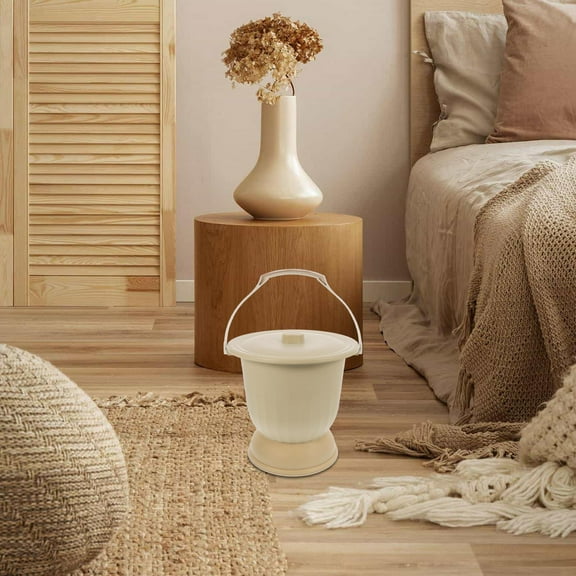 LOLIPPYY Pot with Lid for Night Use Durable Plastic and Simple Design 1Pack