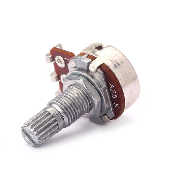 LOLIPPYY Potentiometer Control Knobs A25k OHM Audio Potentiometers Chrome Volume Control Replacement 1Pack