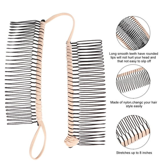 LOLIPPYY Beige Banana Hair Clip Side Comb for Women, Ideal for Yoga, Dancing, Parties and Everyday Hairstyles
