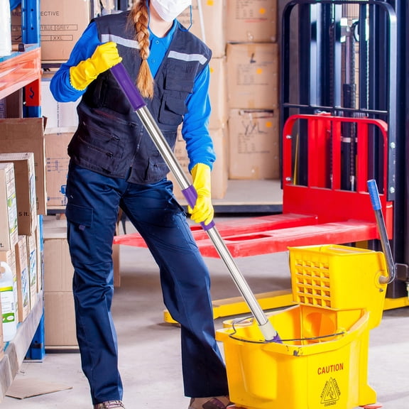 LOLIPPYY Premium Stainless Steel Mop Pole Replacement in Purple for Rotating Mop Home Use