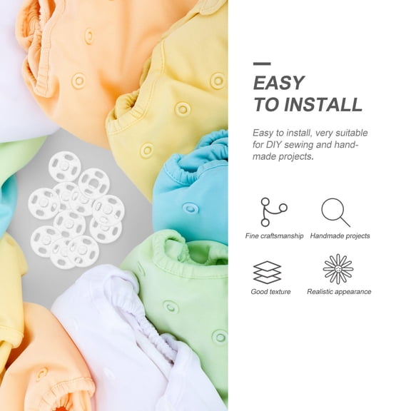 LOLIPPYY Premium Transparent Plastic Concealed Fasteners Clothes Buttons for Clothing DIY and Safety