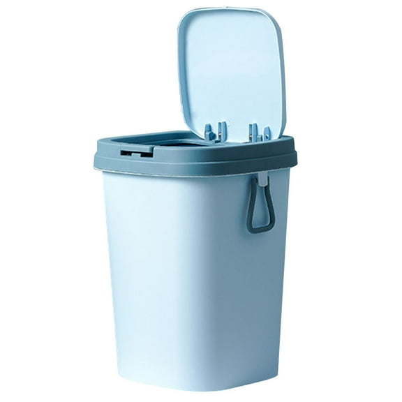 LOLIPPYY Press Type Garbage Container Sky Blue Lightweight PP Rectangular Household 1Pcs
