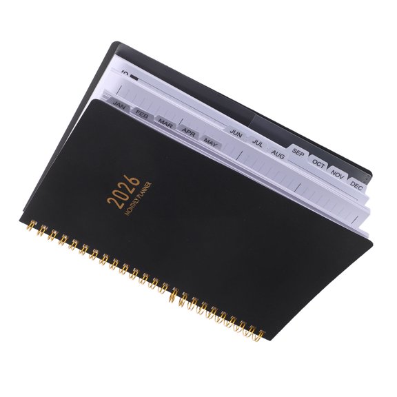 LOLIPPYY Professional Organizer Book Black A5 Daily Planner Notebook for Students and Office with Weekly Task Organizer