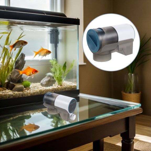 LOLIPPYY Programmable Aquarium Feeder with Large Capacity Tray for Betta and Tropical Fish Tanks