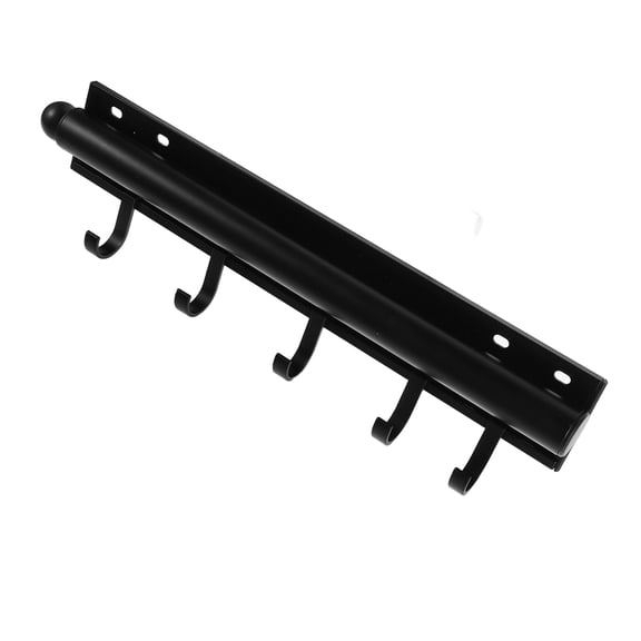LOLIPPYY Pull Out Closet Valet Rod with Detachable Hooks Black Metal Extendable Slide Out Rack