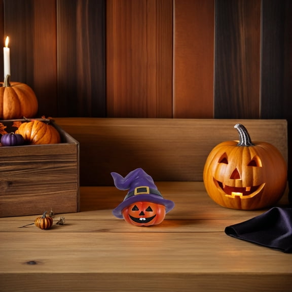 LOLIPPYY Pumpkin Figurine with Hat Unique Multi Color Resin Decoration for Home