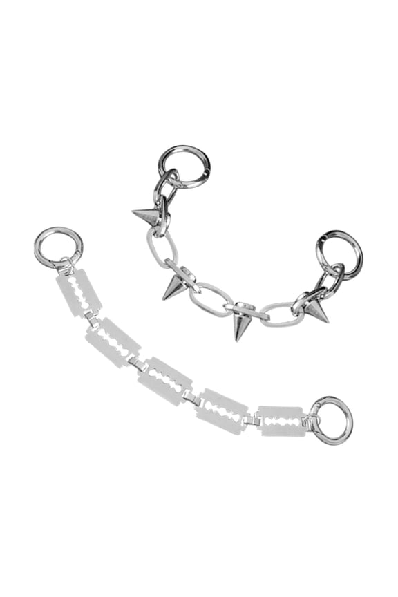 Kids Punk Shoe Chains, Set of 2 Stainless Steel Shoe Jewelry Accessories for Trendy Footwear Decoration