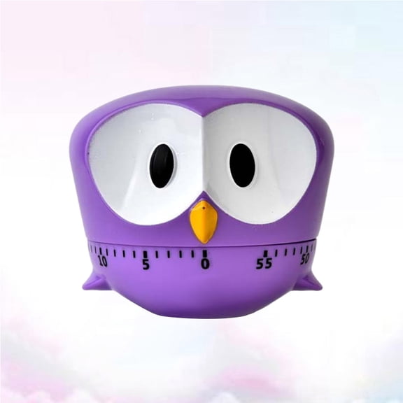 LOLIPPYY Purple Cat Owl Timer, Plastic Kitchen Reminder, Counting Down, Baking and Cooking Helper
