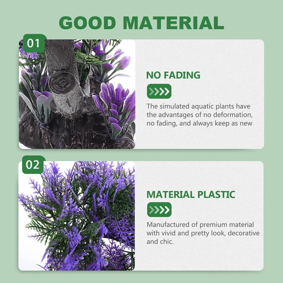 LOLIPPYY Purple Decorative Artificial Tree Imitated Pine for Aquarium and Fish Tank Decor