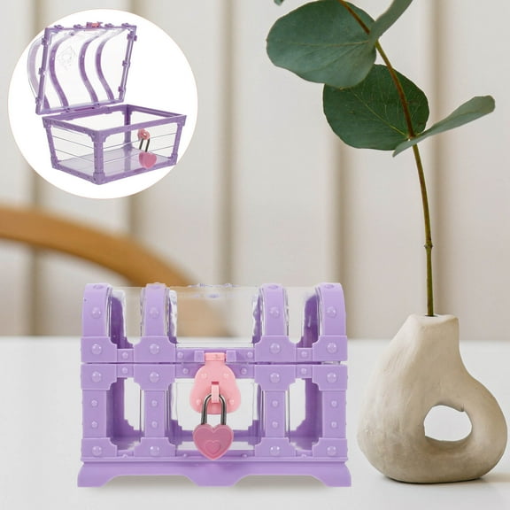 LOLIPPYY Plastic Treasure Chest Featuring Vintage Charm Decoration, 1 Piece