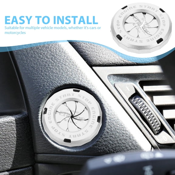 LOLIPPYY Push Start Button Cover, Wear-Resistant Protector for Car Ignition , Easy Installation