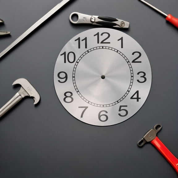 LOLIPPYY Quartz Clock Face Replacement Metal Round Aluminum Dial Panel for Wall Clock Repair