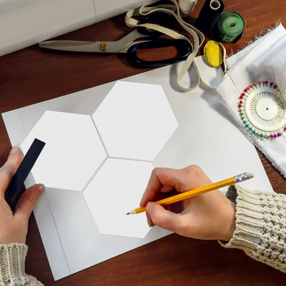 LOLIPPYY Quilting Tools 60 Sheets Drawing Painting Paper Hexagon Shape Diy Lovers White