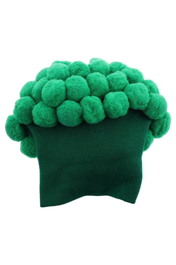 Quirky Broccoli Crochet Hat with Soft Acrylic and Large Pom Pom for Party and Casual Wear