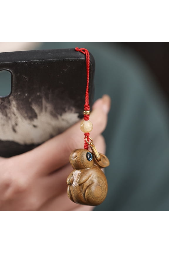 Rabbit Cellphone Charm Brown Decoration for Family 1 Pcs