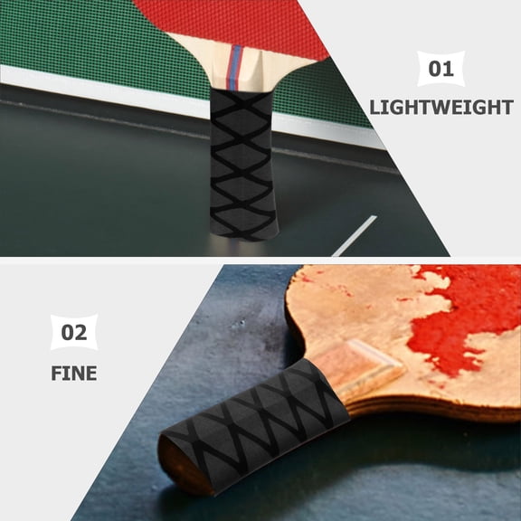 LOLIPPYY Non-Slip Table Tennis Racket Grip Black Plastic for Enhanced Control
