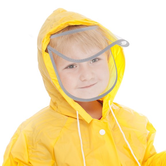 LOLIPPYY Raincoat Transparent Cap Brim Hat Shield Rain Poncho Hood Face Protector Accessory