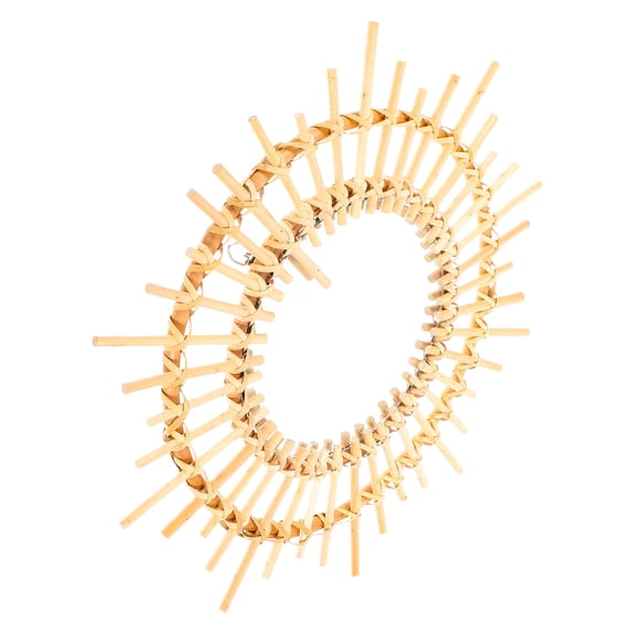 LOLIPPYY Rattan Round Wall Mirror, Circular Hanging Flower Frame for Bathroom, Dressing Room, Makeup Vanity Decor