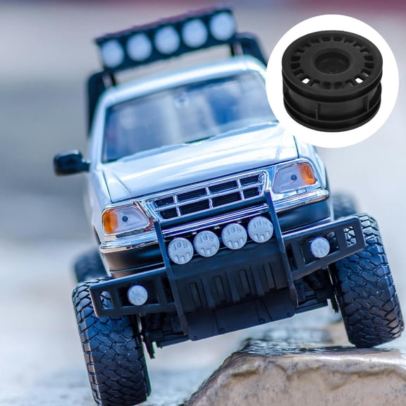 LOLIPPYY 4-Pack RC Toy Car Wheels Black Nylon Plastic Tires for Racing, Drifting, and Remote Hobbyists