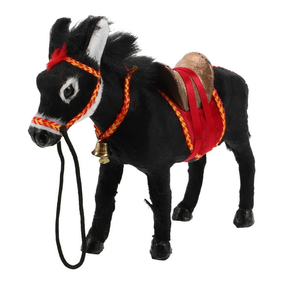 LOLIPPYY Realistic Donkey Figurine - Miniature Standing Donkey Toy Model, Small Plastic Animal Statue for Cake Decoration and Education