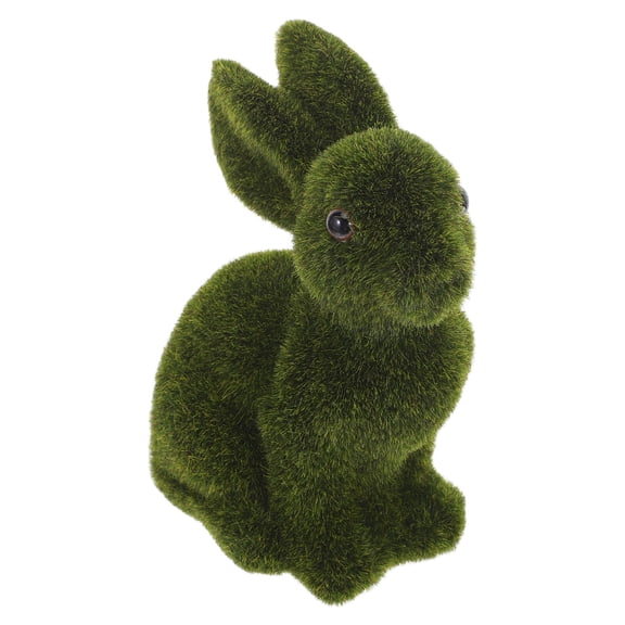 LOLIPPYY Realistic Green Easter Bunny Statue with Flocked Finish for Spring Garden, Patio, and Home Decorative
