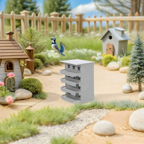 LOLIPPYY Realistic Light Grey Plastic Damaged Building Model for Architecture Dioramas