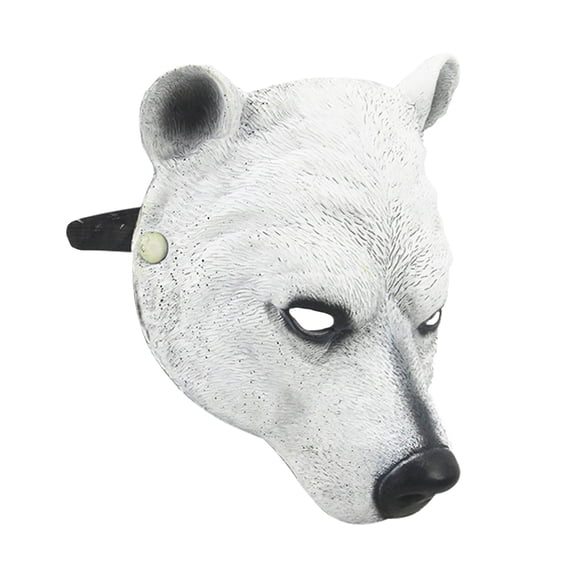 LOLIPPYY Realistic Polar Bear Mask for Adults Made of PU Perfect for Parties and Costume Props White Color