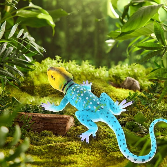 LOLIPPYY Realistic Sky-Blue Lizard Figurine for Desk and Terrarium Decor