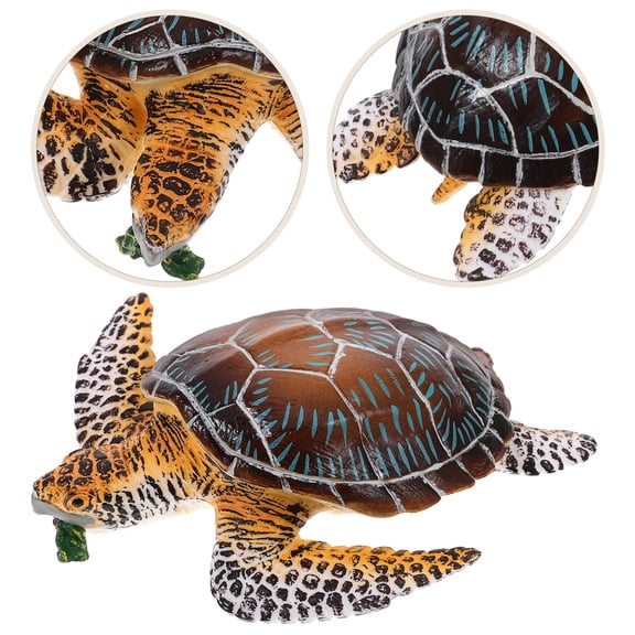 LOLIPPYY Realistic Turtle Figure Brown Plastic Animal Model Lightweight for Decorative Display