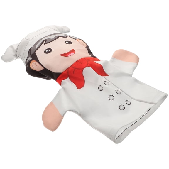 LOLIPPYY Realistic White Chef Hand Puppet for Storytelling and Creative Imagination Activities