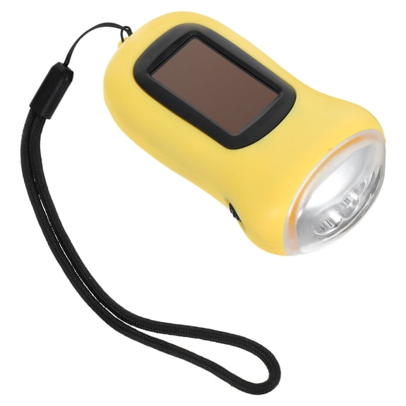 LOLIPPYY Solar Flashlight ABS Yellow Brightness for Outdoor Activities 1Pack
