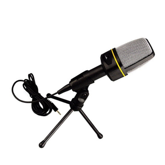 LOLIPPYY Recording Microphone with Tripod Stand Black for Computer Karaoke and Audio Chat