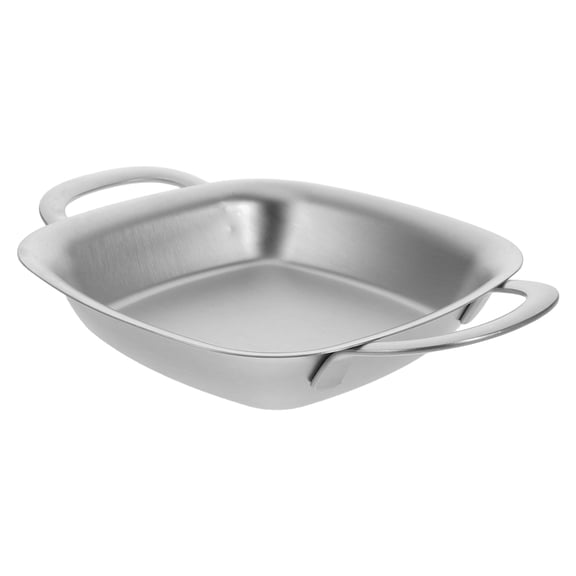 LOLIPPYY Rectangular Stainless Steel Serving Tray with Dual Handles for Home and Restaurant Use