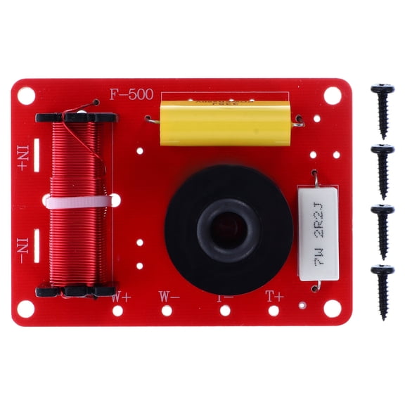 LOLIPPYY Red Acoustic Component Frequency Divider Crossover Filter for Speaker Durable 70x50mm
