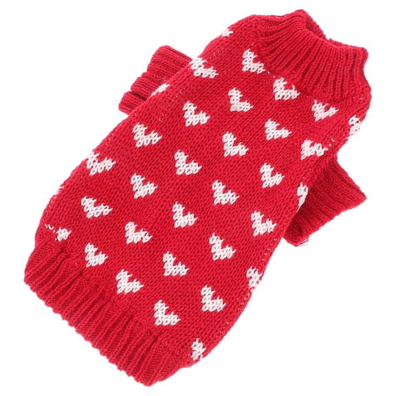 LOLIPPYY Red Acrylic Fiber Dog Sweater Winter Breathable Wear Resistant Warm Puppy Vest Valentine Style