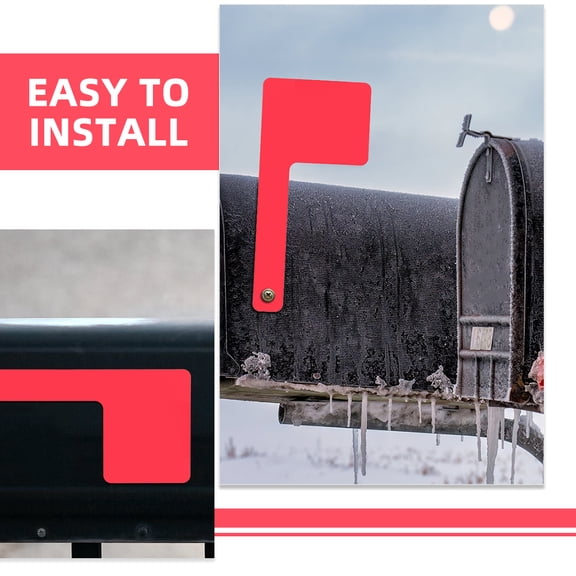 LOLIPPYY Red Acrylic Mailbox Flag Set for Outdoor Use - Signal Indicator for Mailbox Visibility