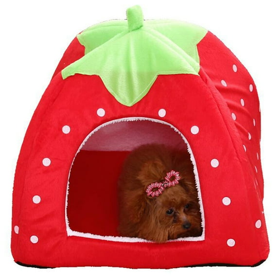 LOLIPPYY Red Bunny House Comfortable Rabbit Bed with Scratch Resistant Material for Indoor Pets