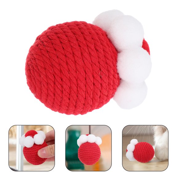 LOLIPPYY Red Cat Sisal Toy with Chewable Rope and Sound, Interactive Indoor Kitten Pet Toy for Exercise and Active Play