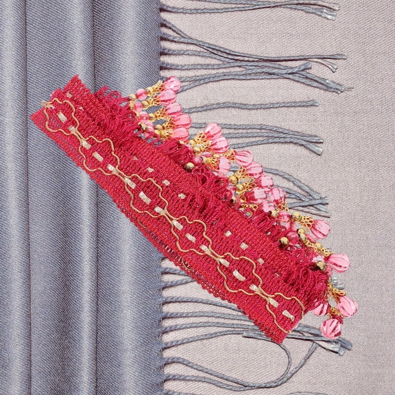 LOLIPPYY Red Chainette Fringe Trim Fabric for Sewing Clothes Decoration and Home Interior Accents